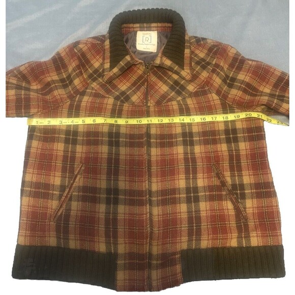 Women’s Relativity BROWN Plaid Lined Full Zip Wool Blend Jacket Pockets Sz Large - Picture 9 of 10